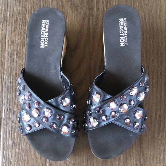 Kenneth Cole Reaction Jeweled Sandals 